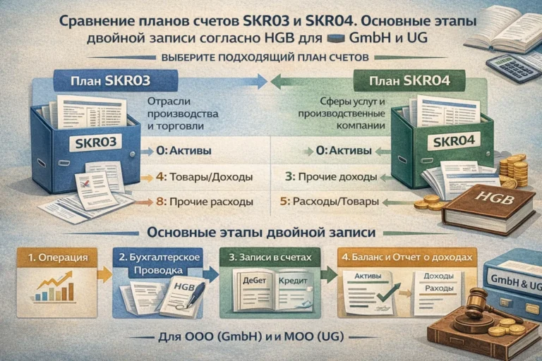 Схема двойной бухгалтерии Doppelte Buchführung в Германии принципы Soll и Haben